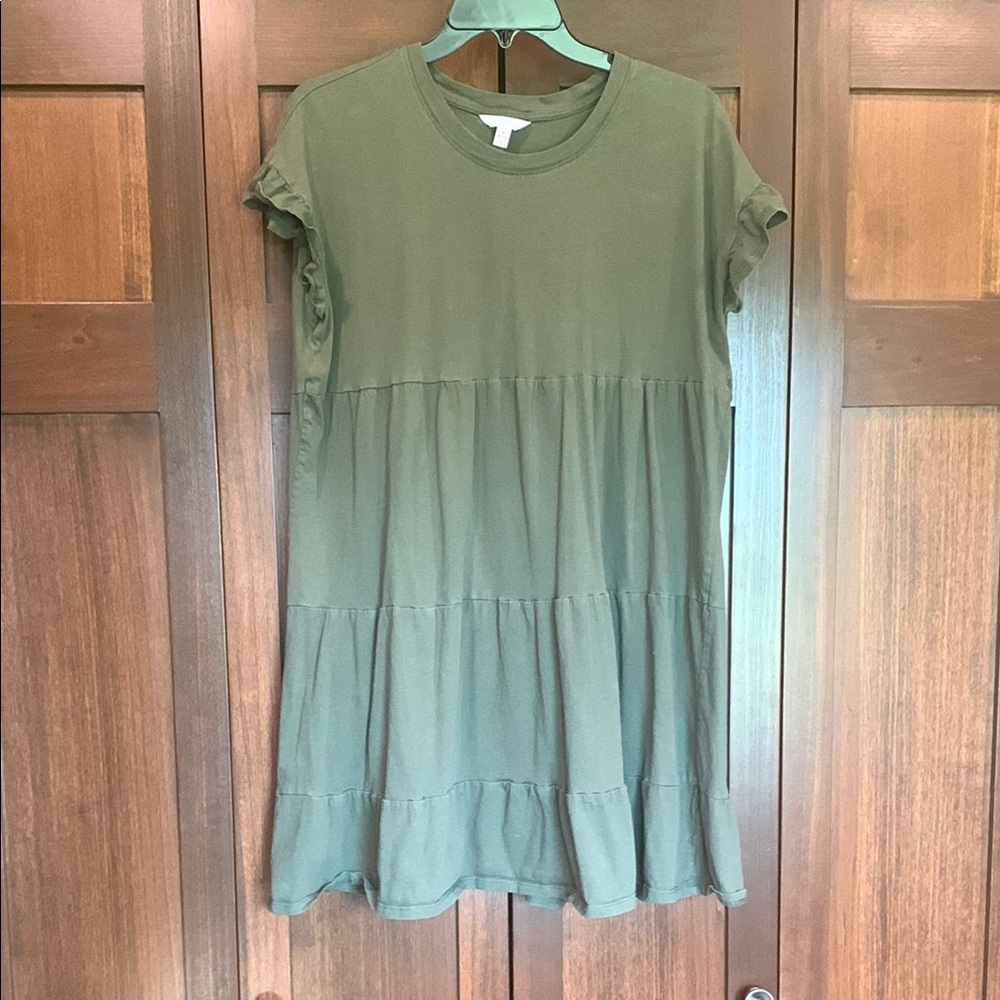 Time and Tru Olive Green Baby Doll Dress